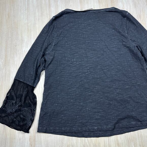 Soft Surroundings Genius Sheer Bell Sleeve Gothic Dark Romance Shirt XL PETITE - Picture 10 of 13